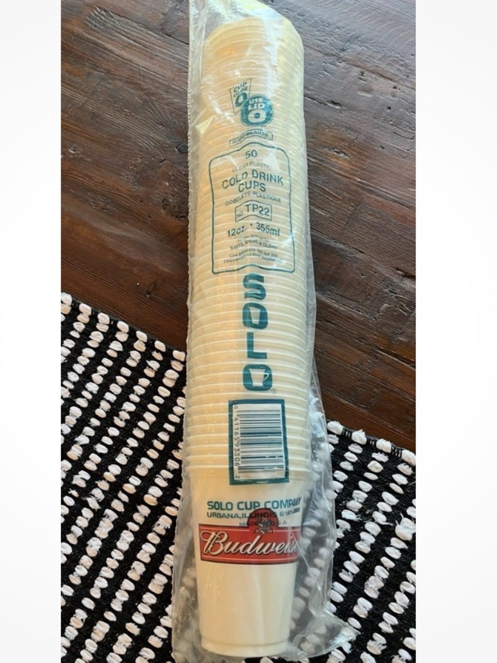 Vintage Solo Budweiser Plastic Cold Drink Cups 12oz TP22 Matchmaker 50 Pack New